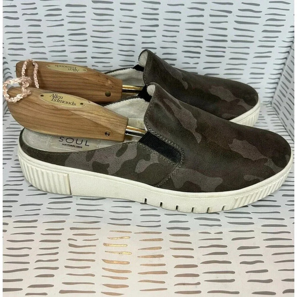 Soul Naturalizer Shoes Womens 9 M Truly Mules Camo Fabric Platform - Picture 4 of 8